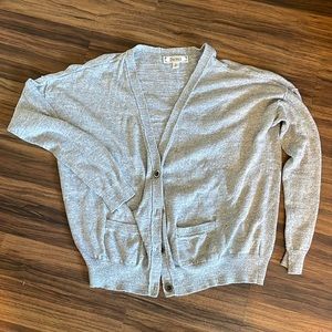 Decree cardigan sweater. ribbed seams, 100%cotton. XL